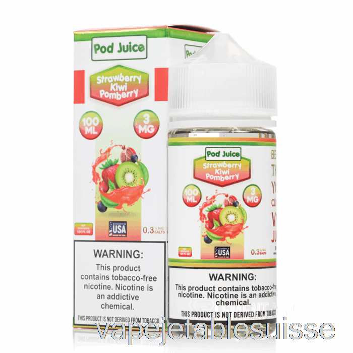 Vape Suisse Fraise Kiwi Pomberry - Jus De Dosette - 100ml 12mg
